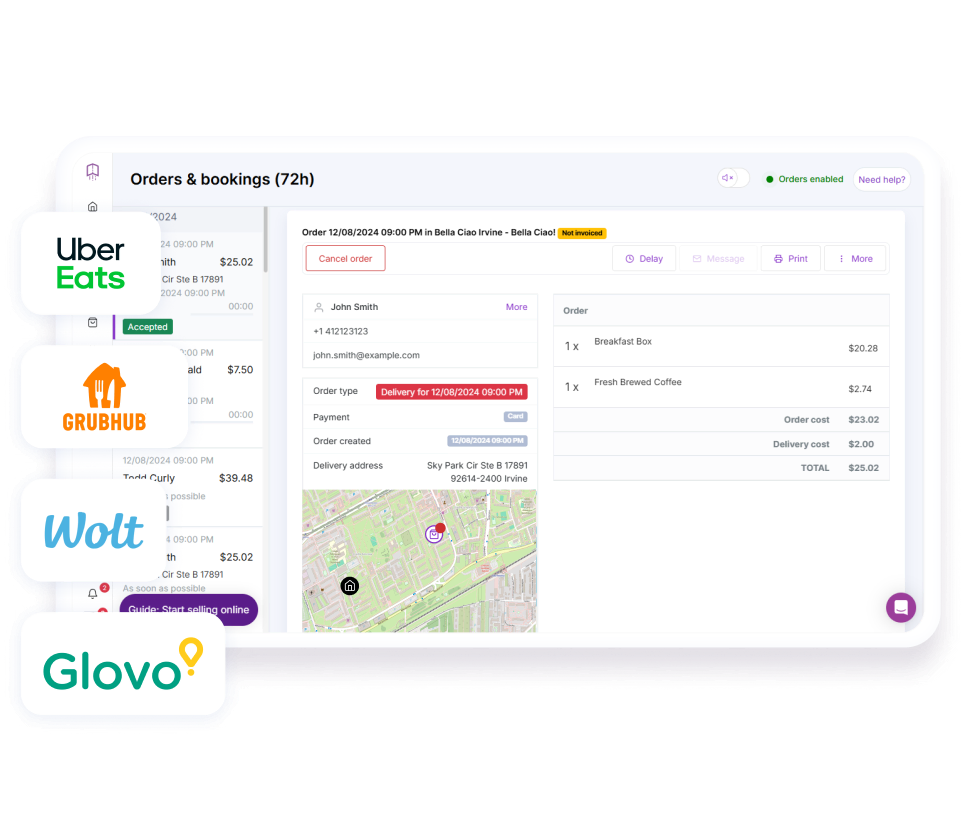Food ordering apps integration