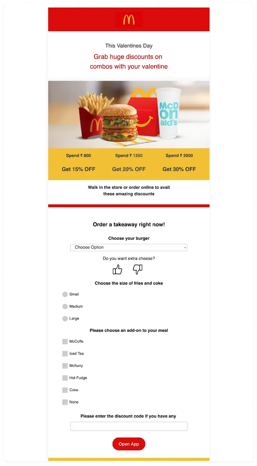 restaurant email marketing mcdonald’s example photo