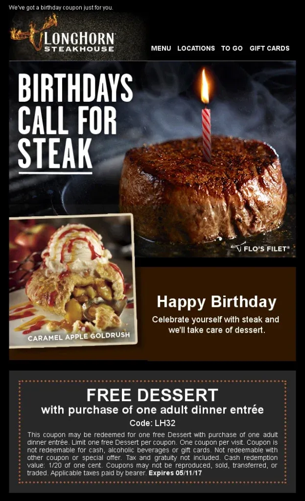 restaurant promotion ideas example: birthday specials