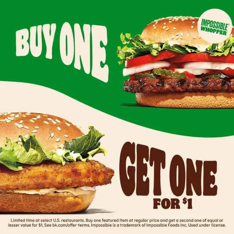 suggestive selling restaurant - example photo burger king