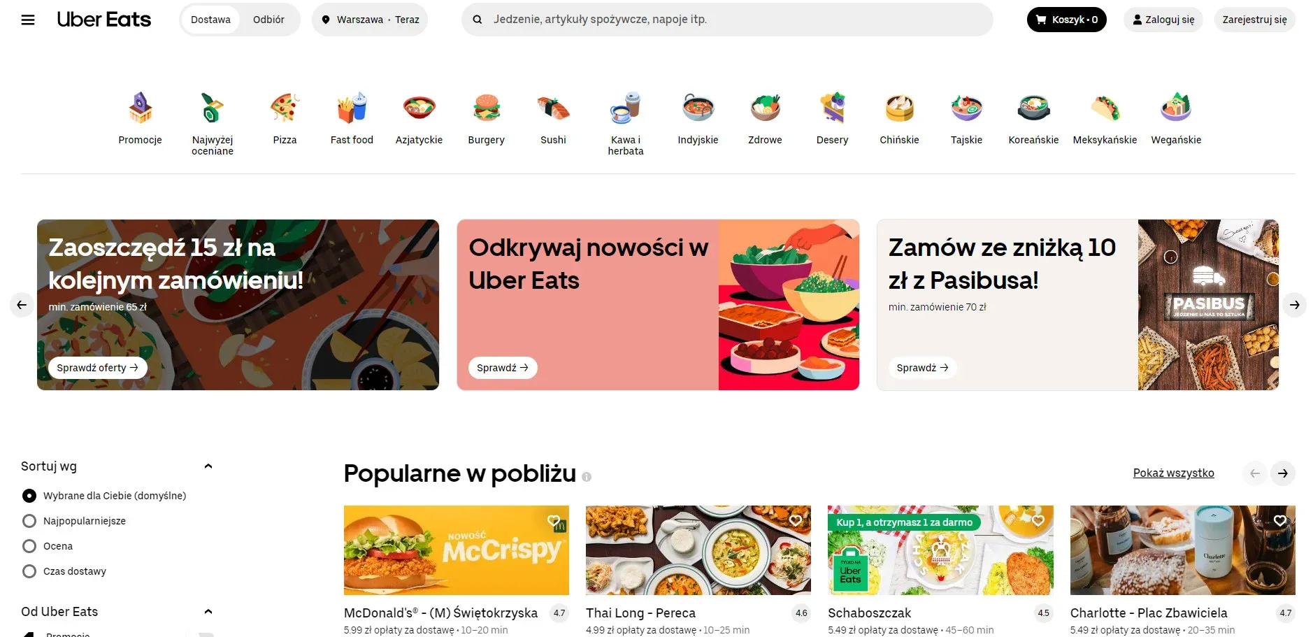 uber eats zarobki - strona Uber Eats