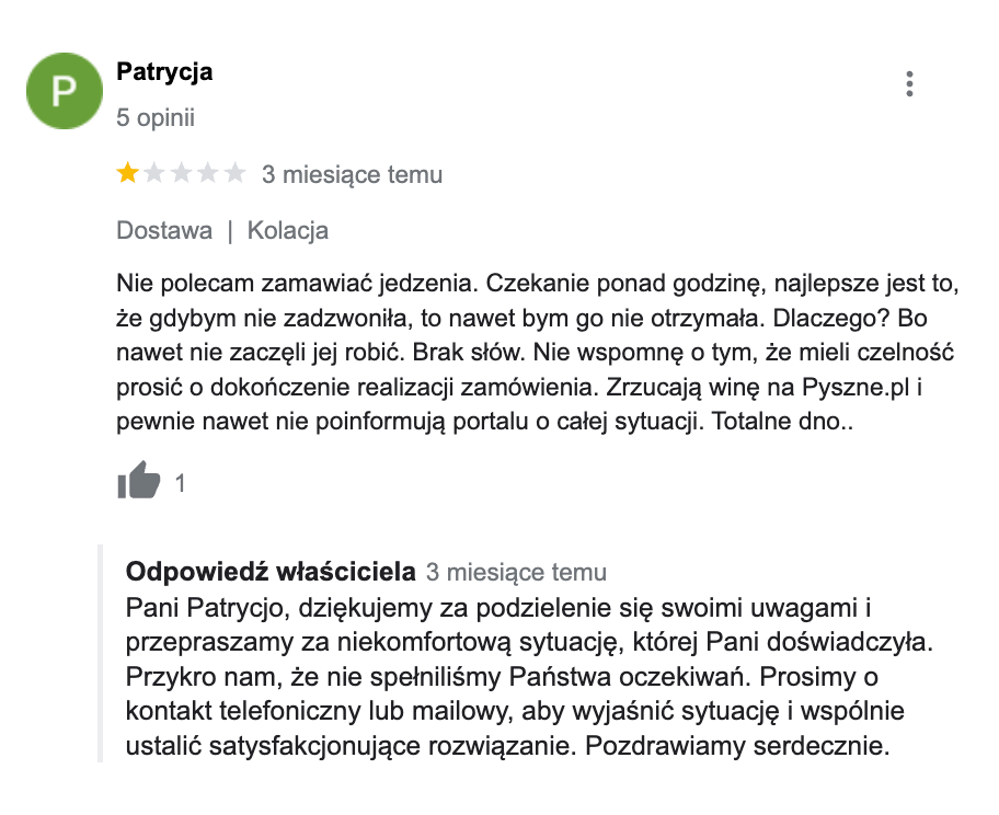 jak odpowiedziec na opinie google - wizytowka google