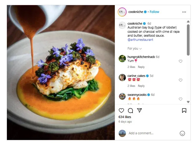 ALT: food presentation using edible garnishes