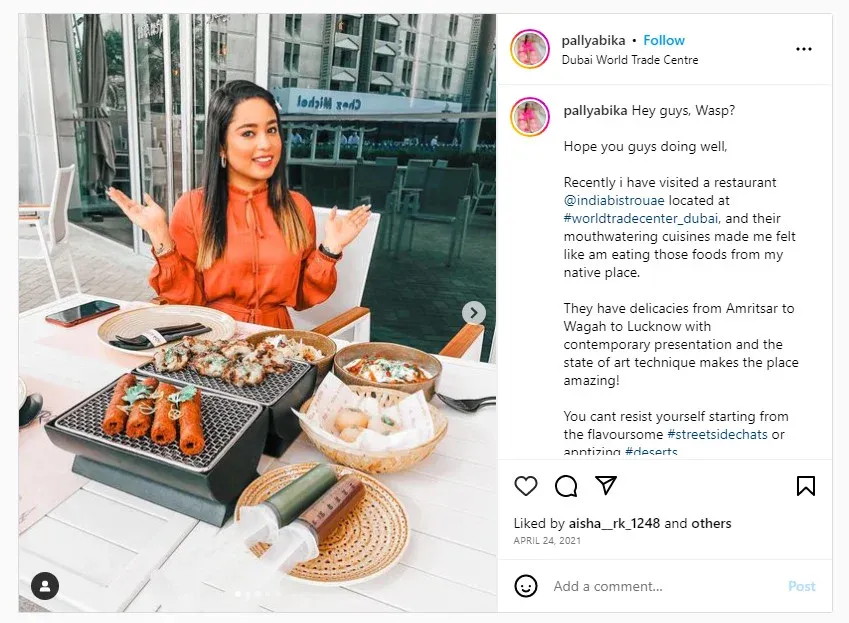 food truck marketing ideas: influencer marketing for restaurants: example photo