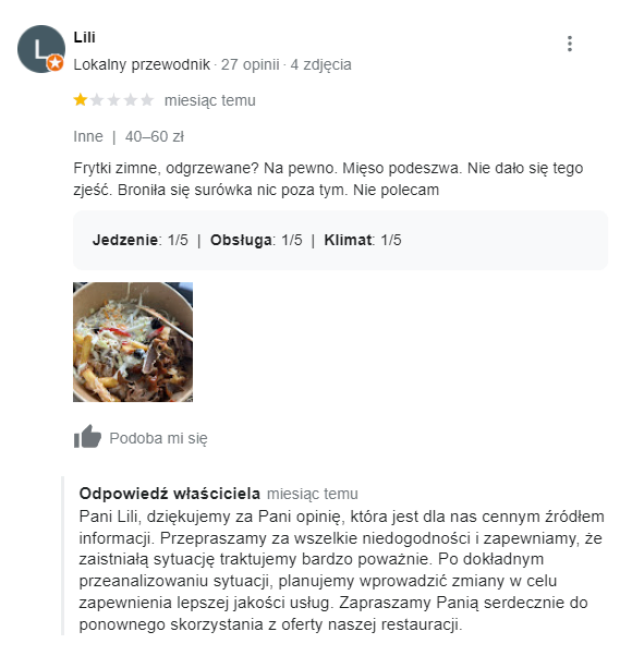 jak odpowiedziec na opinie google - wizytowka google