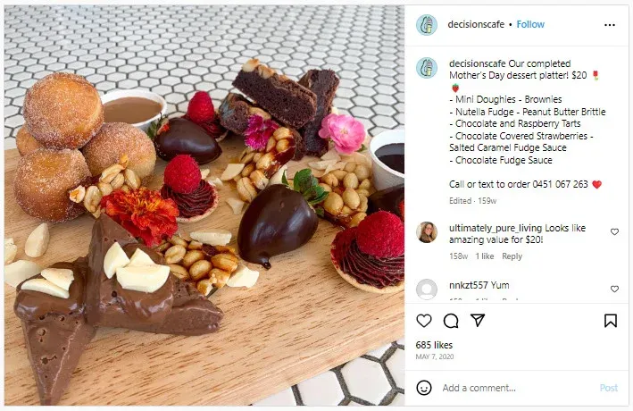 mother’s day promotion ideas: dessert buffet: example photo