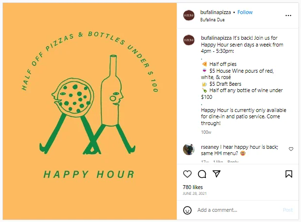 restaurant grand openings ideas: happy hour deals example photo