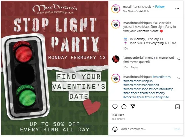 alentines day restaurant ideas: single mixer example photo