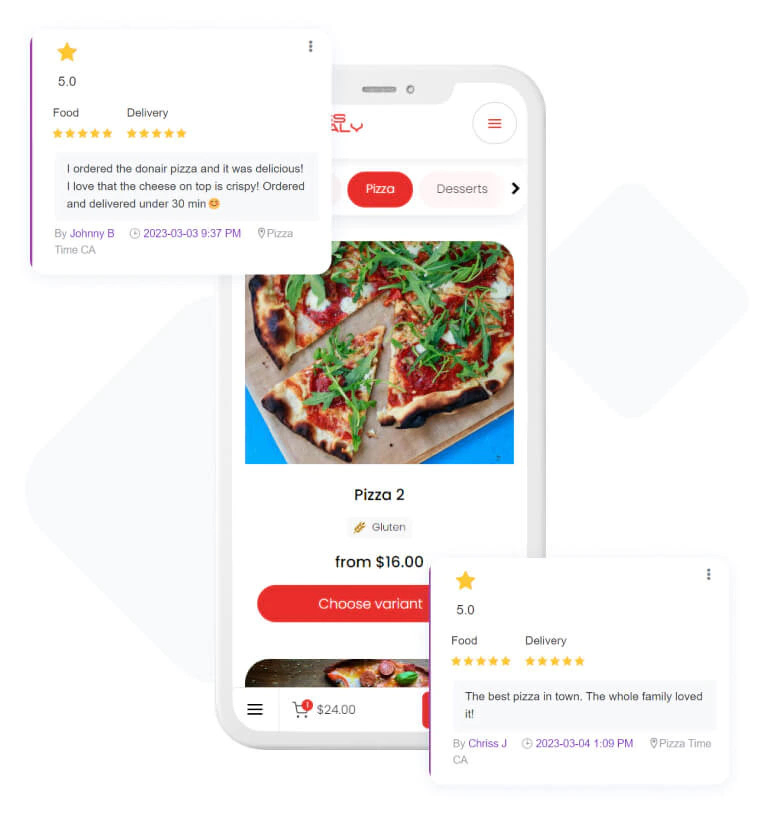 jak odpowiedziec na opinie google - UpMenu ocena zamowienia