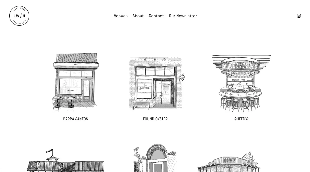 Screenshot of the Last Word Hospitality website