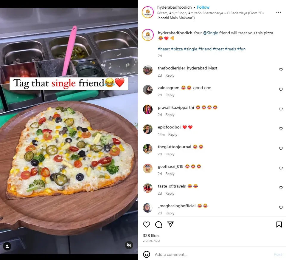 restaurant social media marketing - building a community example
