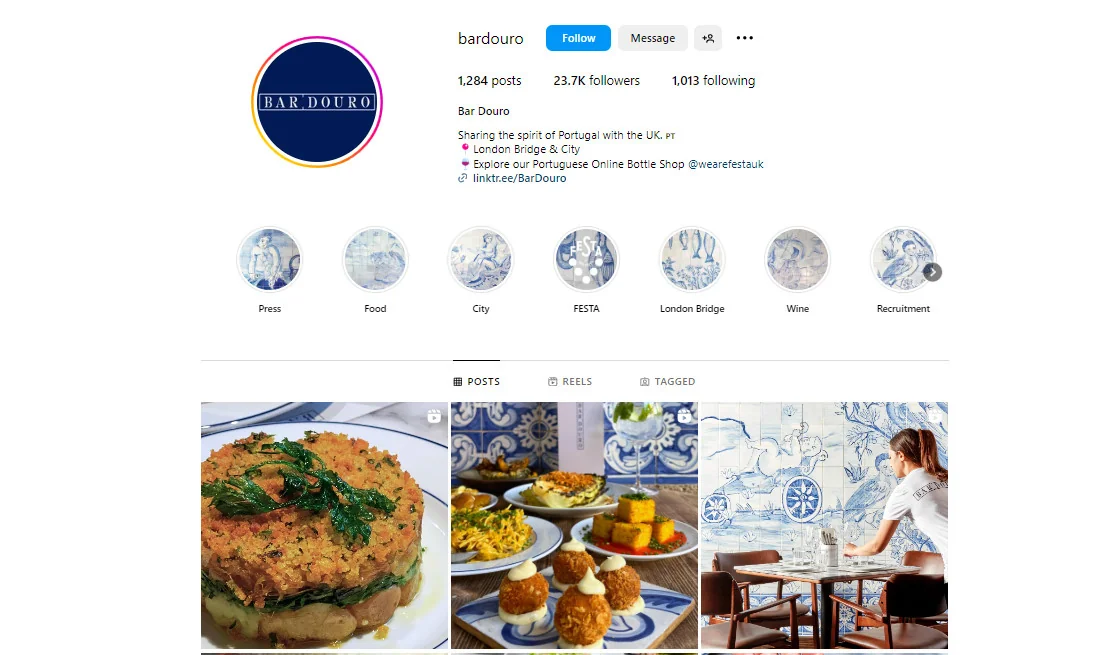 instagram for restaurants - table booking