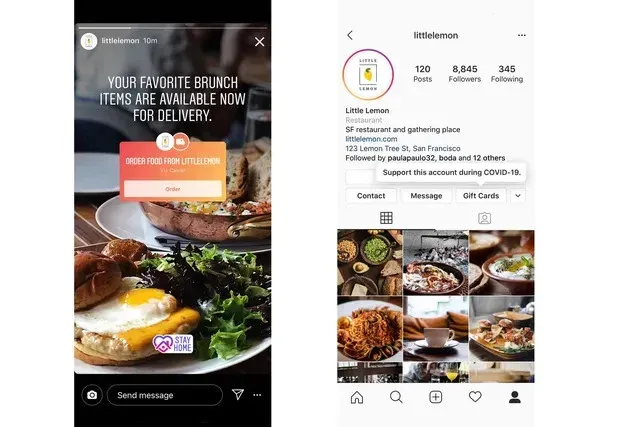 instagram for restaurants - instagram sticker