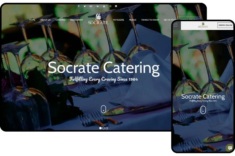 Socrate website mockup mobile/desktop
