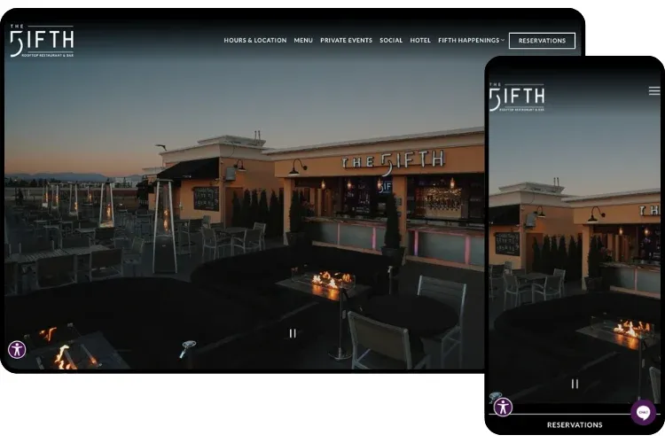 The Fifth website mockup mobile/desktop