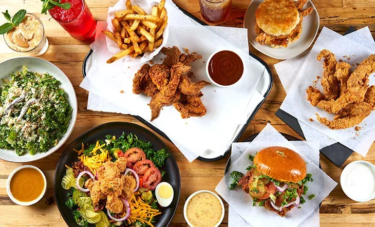 fast casual restaurant - food in a fast casual restaurant