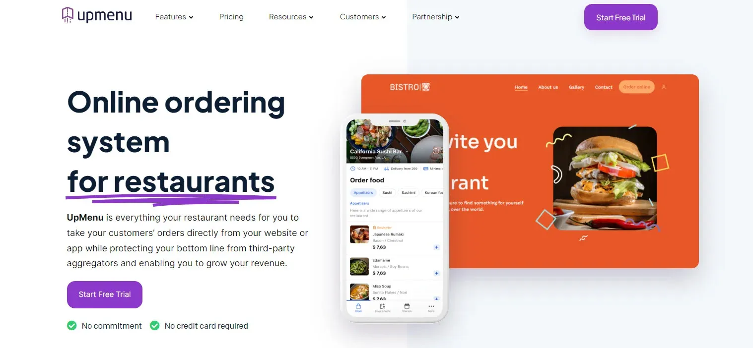 food delivery apps - UpMenu