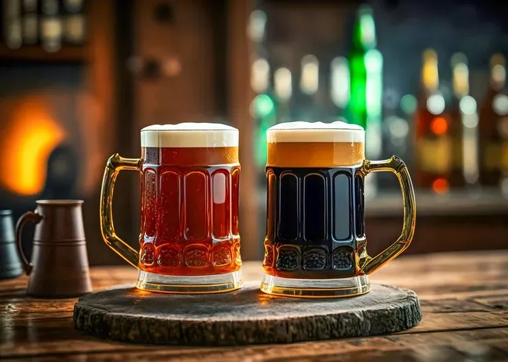 koncesja na alkohol - kufle z piwem