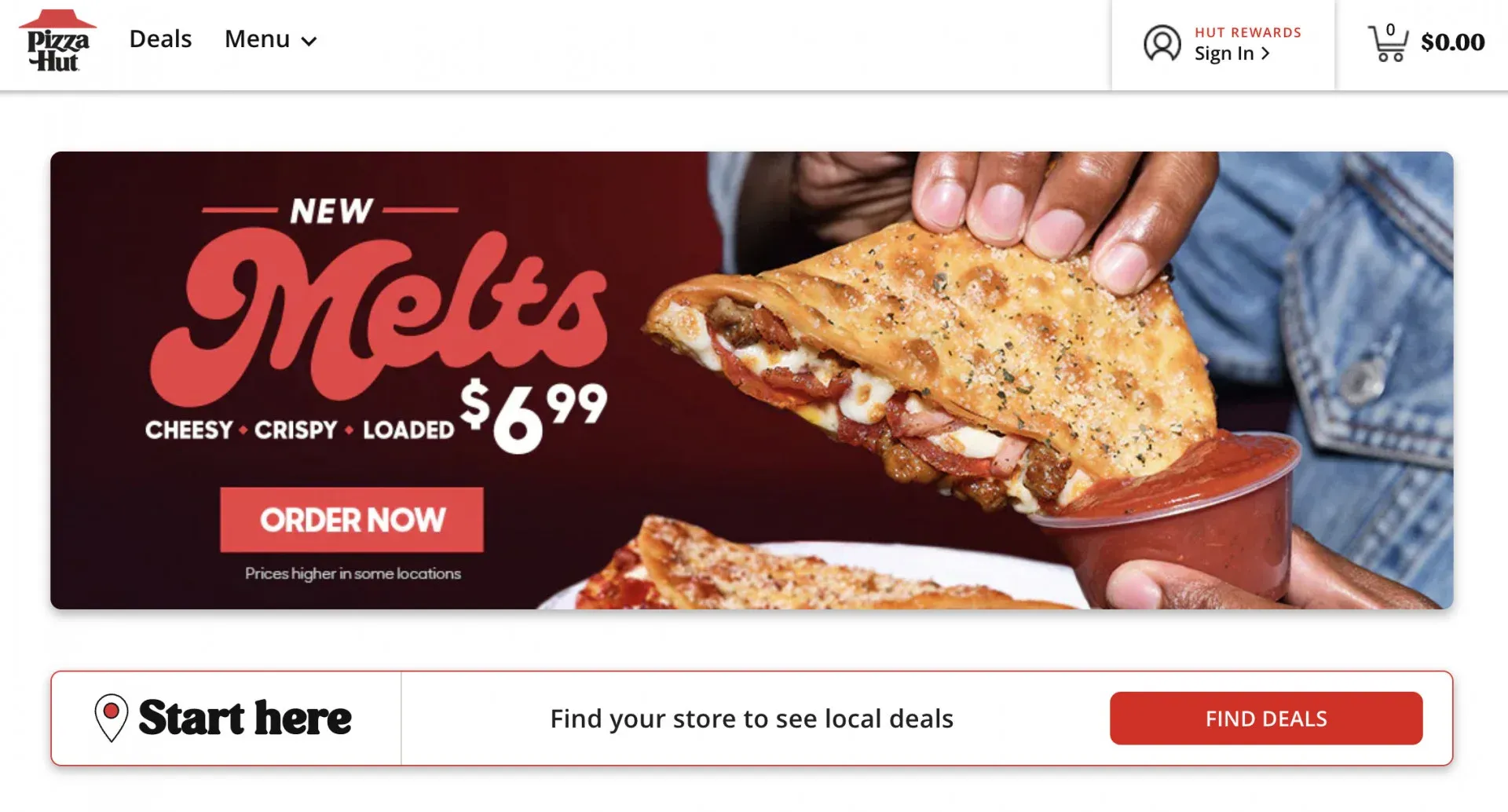 pizza website template example Pizzahut