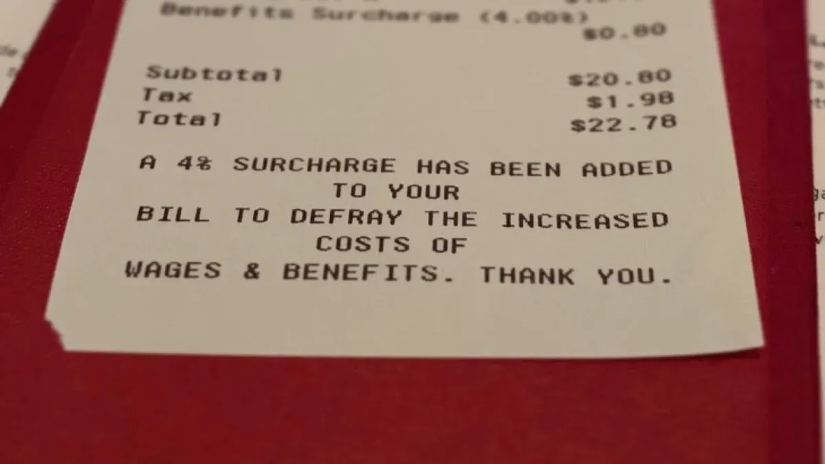 what is a surcharge at a restaurant restaurant surcharge