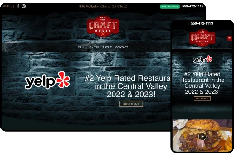 Craft House website mockup mobile/desktop