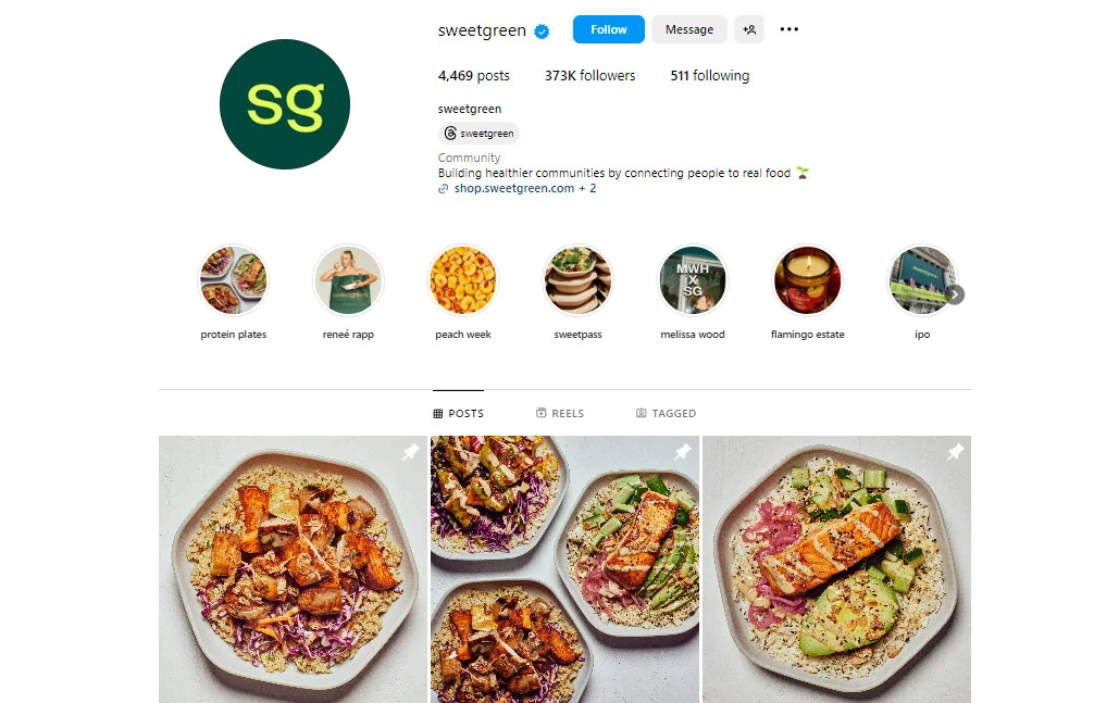 instagram for restaurants - example of restaurant instagram account