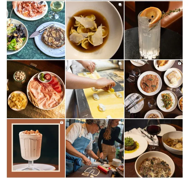 instagram for restaurants - example of restaurant instagram account