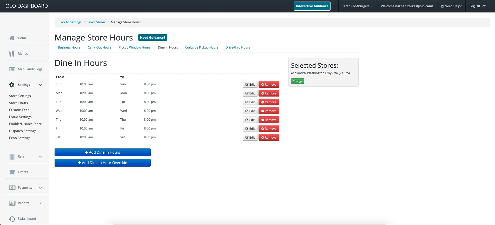Olo restaurant management software