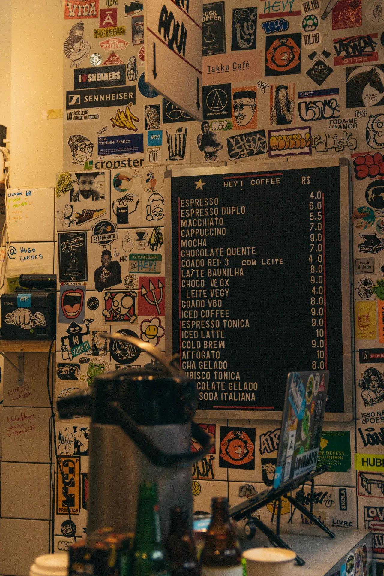 how to start a coffee shop - coffee shop menu