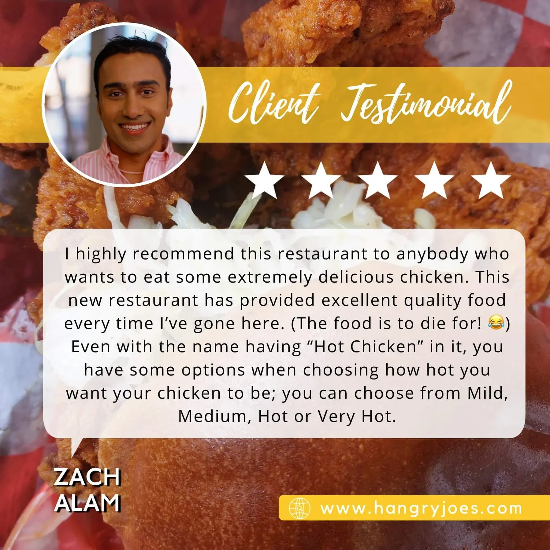 restaurant social media posts ideas - customer testimonial