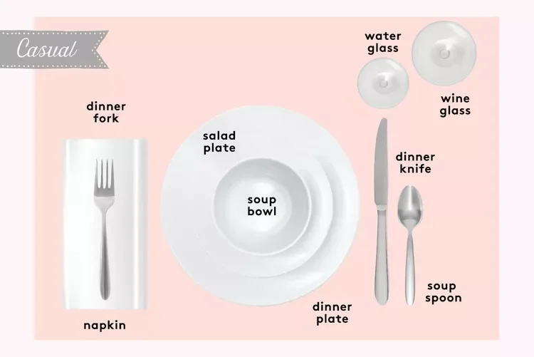 restaurant table setting informal table setting