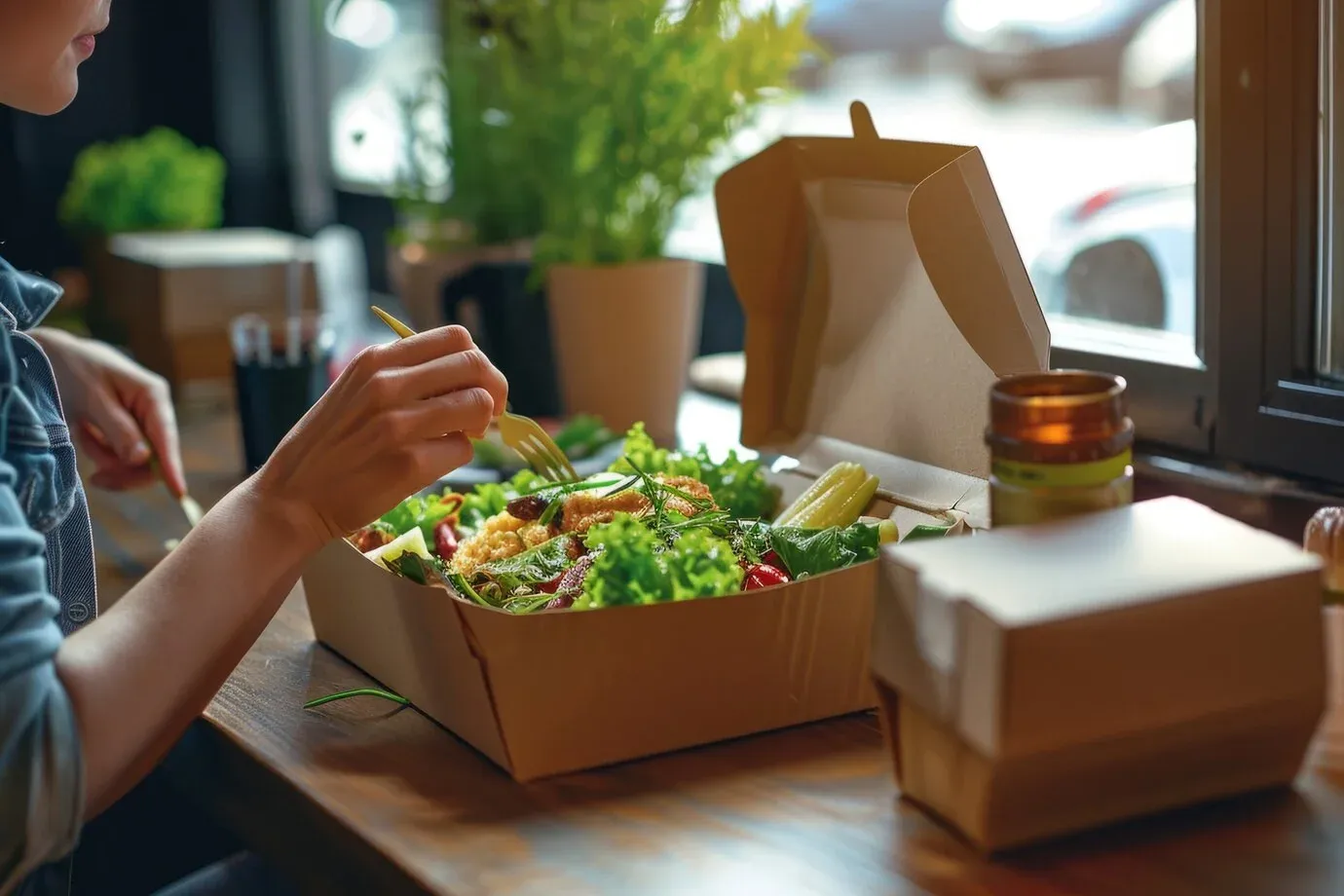 efficency delivery - food delivered by a restaurant