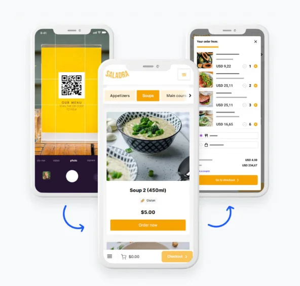 fast casual vs fast food - qr code menu