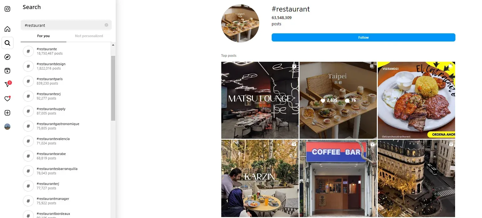 food hashtags - restaurant hashtags