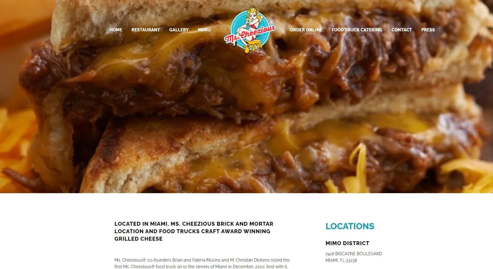 5 food truck websites example Ms. Cheezious