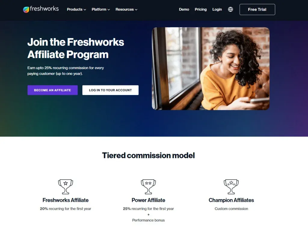 saas affiliate programs - Freshworks