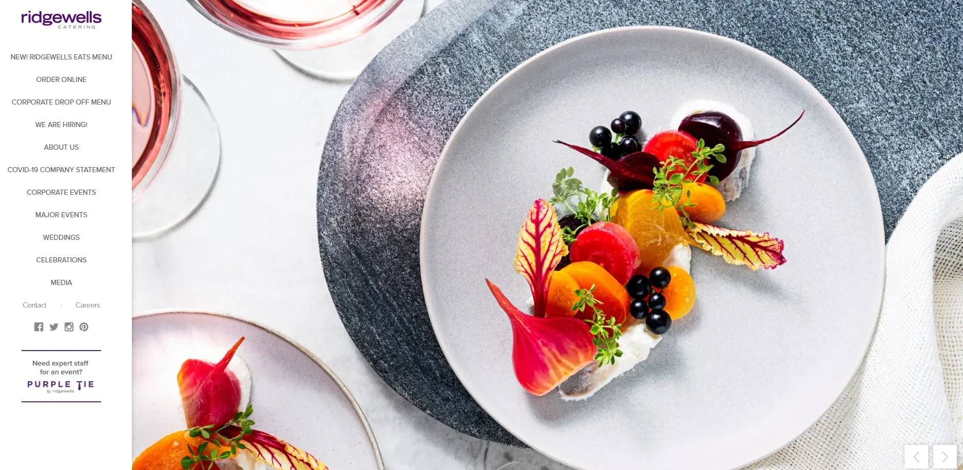 best catering websites example Ridgewells Catering