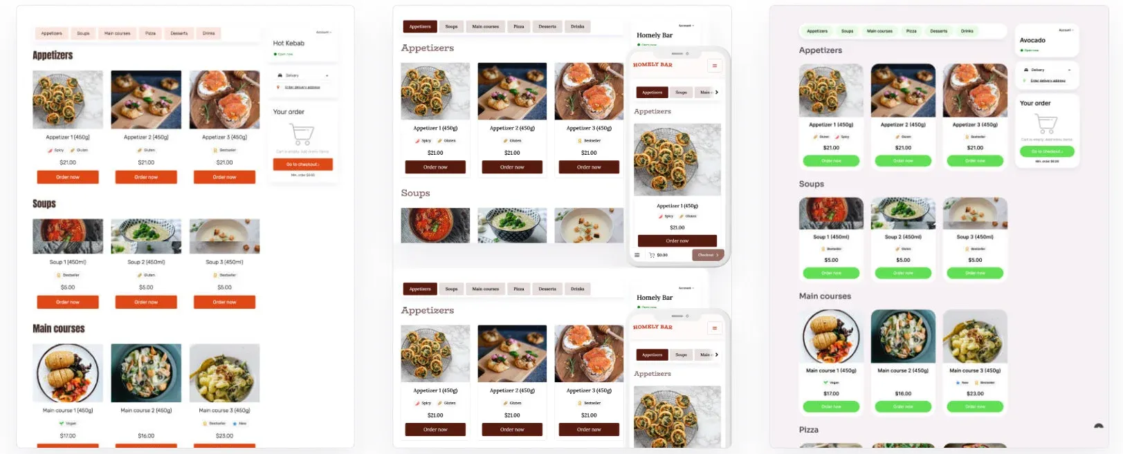 food cost - restaurant menu