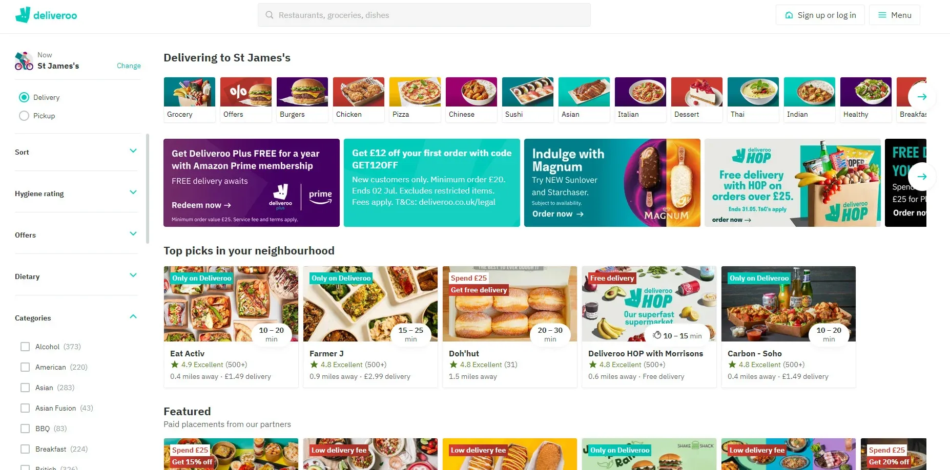 food delivery apps uk - Deliveroo