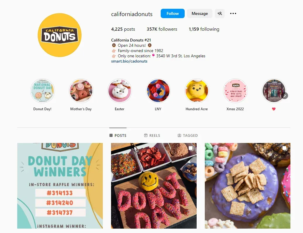 restaurant social media marketing - showcasing menu goals example