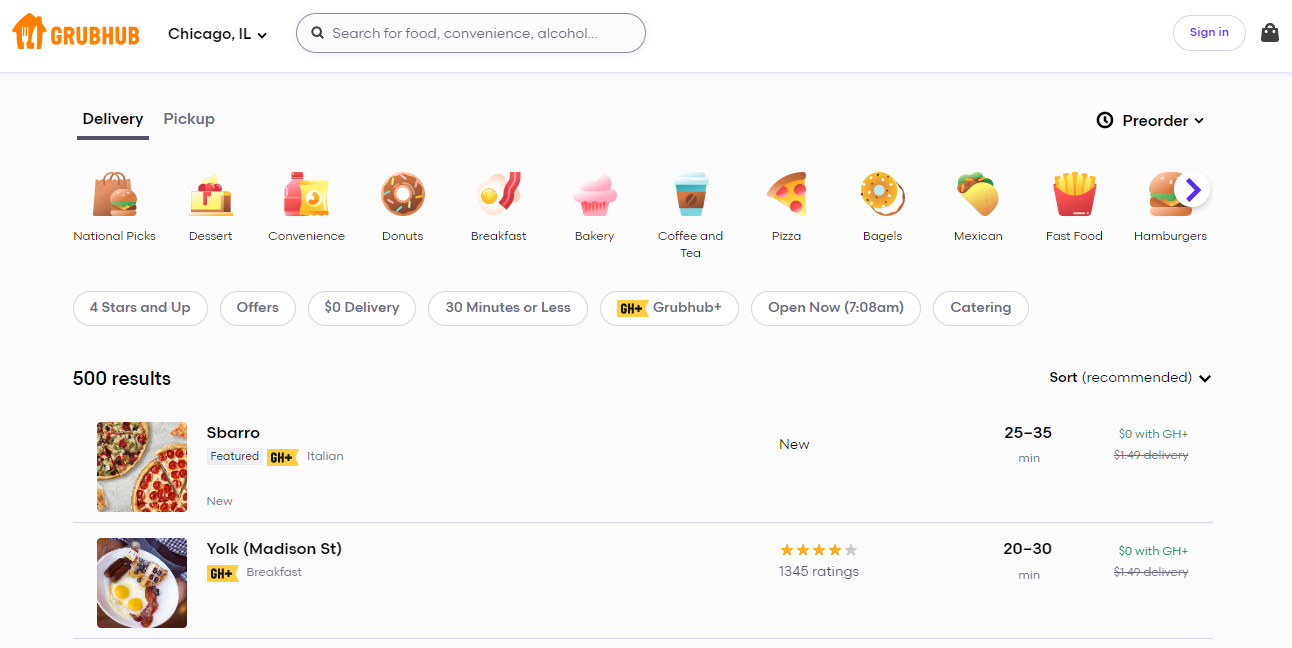 third party delivery services grubhub website