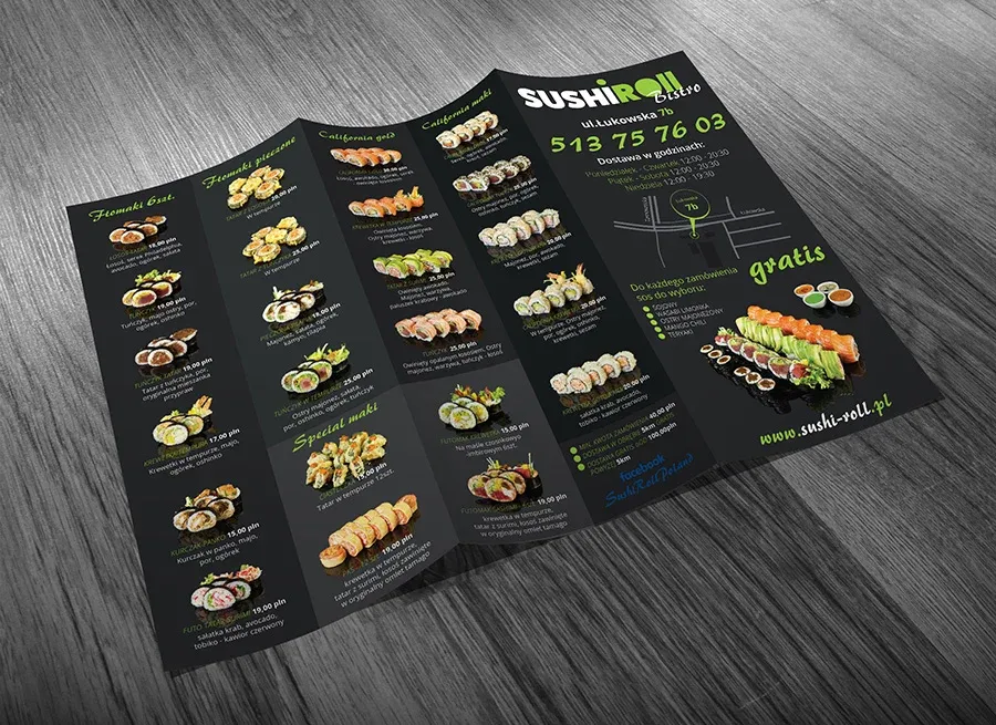 Przykładowa ulotka sushi
