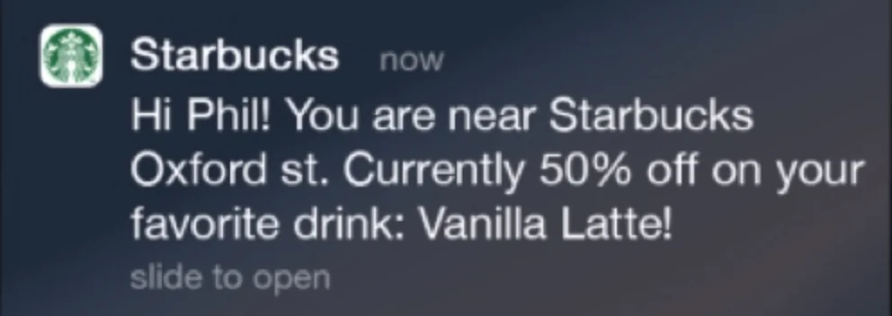 geofencing marketing for restaurants - starbucks example