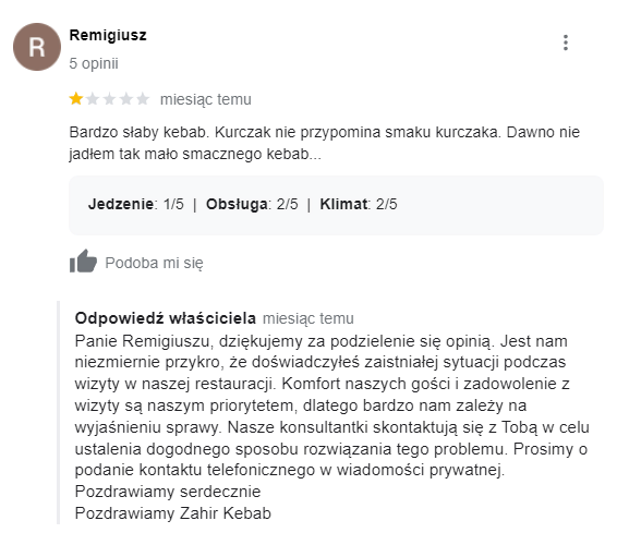jak odpowiedziec na opinie google - wizytowka google