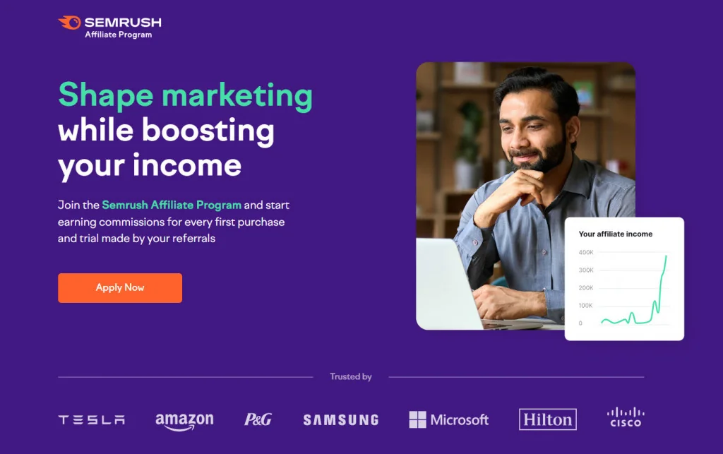 saas affiliate programs - Semrush