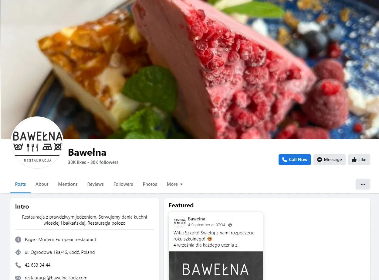 marketing restauracji - facebook