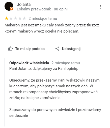 jak odpowiedziec na opinie google - wizytowka google