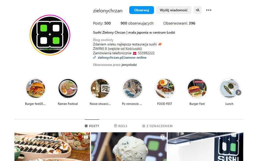 marketing restauracji - instagram