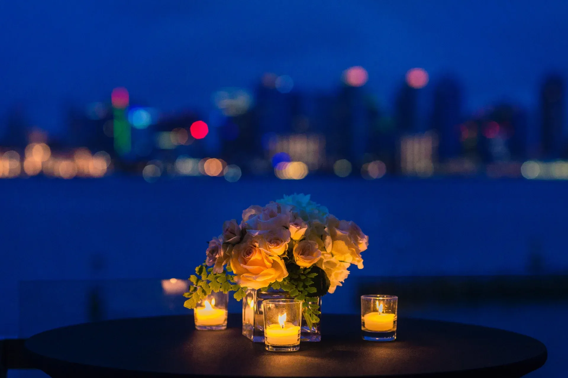 valentines day restaurant ideas: candlelit dinner example photo
