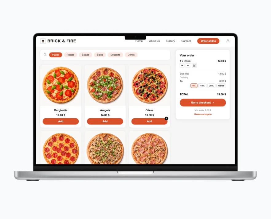 Add and publish ordering widgets